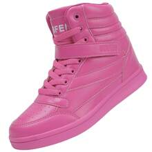 Women's Shoes Hidden Wedges 5.5cm Fashion Sneakers Ankle Boots Bootie Platform Heel High Top Casual Sports - 粉色 - 查看 6