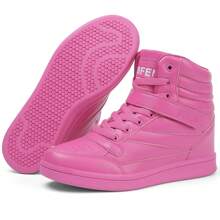 Women's Shoes Hidden Wedges 5.5cm Fashion Sneakers Ankle Boots Bootie Platform Heel High Top Casual Sports - 粉色 - 查看 2
