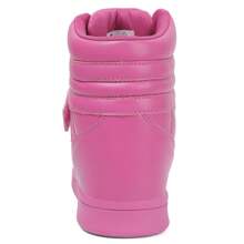 Women's Shoes Hidden Wedges 5.5cm Fashion Sneakers Ankle Boots Bootie Platform Heel High Top Casual Sports - 粉色 - 查看 4