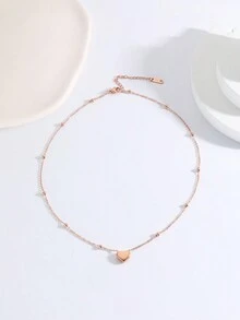 1 Miếng Ngày lễ tình nhân Đúng mốt Đồ trang sức Thép không gỉ Mạ vàng 18K Mặt dây chuyền trái tim Kết cườm Vòng cổ dây  Đối với phụ nữ , Thích hợp Cho bữa tiệc , Nhảy Và Mặc hàng ngày - Dây chuyền mặt hình quả bóng mặt dây chuyền tình yêu - Xem 7