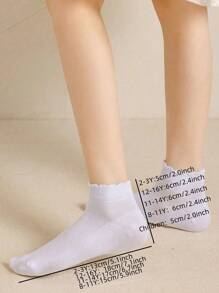 5/20/30 Pairs Children Summer Thin Mesh Socks, Pure White Lace Rim Seamless Socks For Students - White - View 3