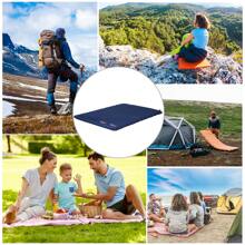 Outsunny 2 Person Camping Inflating Sleeping Mat Inflatable Mattress Ultralight Folding Bed Portable Air Bed For Outdoor Backpacking Hiking Travel - Blue