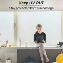 1卷霧面純靜電及無膠不透光隱私貼紙,窗戶辦公室浴室貼紙,隔熱,可重複使用,自粘且防紫外線 - 白色 - 查看 4