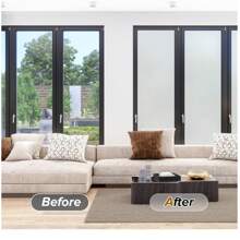 1卷霧面純靜電及無膠不透光隱私貼紙,窗戶辦公室浴室貼紙,隔熱,可重複使用,自粘且防紫外線 - 白色 - 查看 8