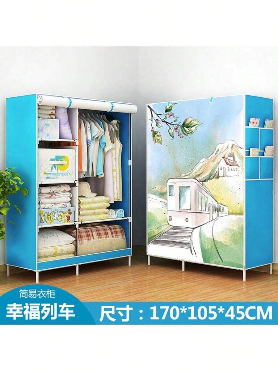 Simple Non-Woven Fabric Wardrobe, Dust-Proof Storage, Steel Frame ...