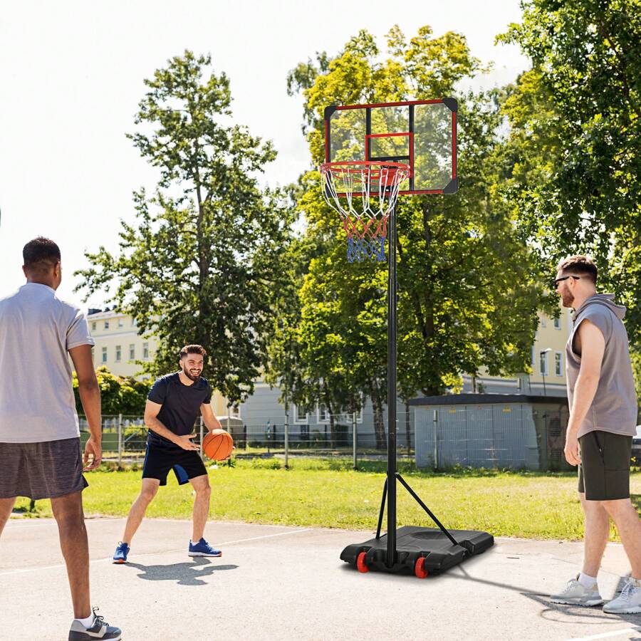 SPORTNOW Height Adjustable Basketball Hoop And Stand For Kids With