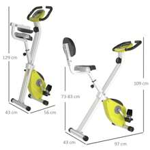 HOMCOM Exercise Bike Fitness Bicycle Indoor Trainer Foldable 8-Level Magnetic Resistance Adjustable W/LCD Monitor Pulse Sensor - Yellow - View 9
