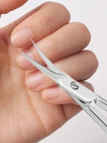1pc Cheapest Brow Trimming Scissors As Makeup Tool For Eyelash Trimming. Mini Gift, Makeup,Cheap,Room Decor,Vanity,Travel,Bedroom,Makeup Accessories