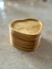 Heart-Shaped Cute And Novelty Bamboo Cup Mat, Coaster For Heat Insulation With Multiple Size Options, Suitable For Decorative Use On Coffee Table And Bar Counter