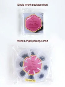 SONG LASHES 10D 预制扇形假睫毛，根部纤细，专业美睫师适用，适用于睫毛簇、单根假睫毛、假睫毛等。 - 黑色 - 查看 3