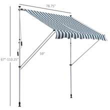 Outsunny Tenda da Sole 2x1.5m per Esterno a Rullo con Manovella, Telaio Telescopico e Angolazione Regolabile