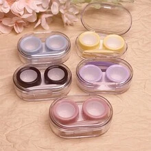 1 件简单多色隐形眼镜盒，配有双头镊子、插入棒，便携实惠套装，学校