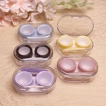 1 件简单多色隐形眼镜盒，配有双头镊子、插入棒，便携实惠套装，学校