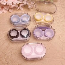 1 件简单多色隐形眼镜盒，配有双头镊子、插入棒，便携实惠套装，学校