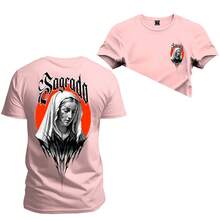 Sacred Premium Cotton 30.1 T-Shirt Front Back - 淺粉色 - 查看 1