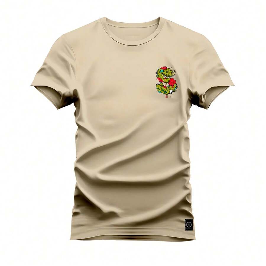Men T-Shirts - 卡其色 - 查看 1
