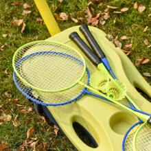 HOMCOM Portable Folding Badminton Net Set With 4 Badminton Rackets And 2 Nylon Shuttlecocks, For Adults Kids Indoor Outdoor Exercise Training - Yellow - View 10