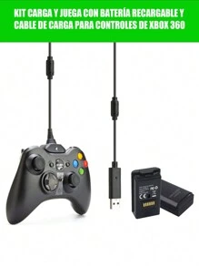 Kit Carga Y Juega Batería Para Control De Consola 360 - Negro - Ver 5