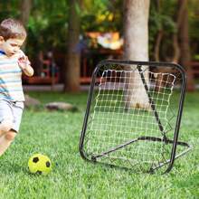 HOMCOM Angle Adjustable Rebounder Net Goal Training Set Suitable For Football, Baseball, Basketball Daily Training Black - 78L X 84W X 65-75H Cm - Black - View 2