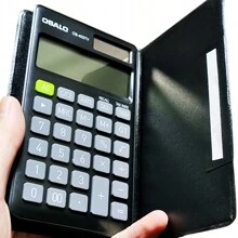 Black Desk Calculator With Large Key Buttons, 12 Digits, Large Eye-Angled Display, Solar And Battery Powered For Home And Office - Black - View 2