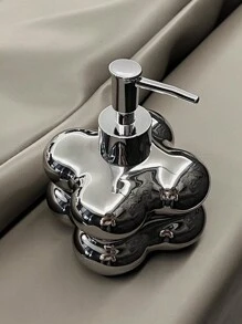 1 Peça Dispenser de Sabonete Líquido para Banheiro, Feito de Cerâmica Prateada, Adequado para Garrafa de Gel de Banho, Garrafa de Shampoo, Dispenser de Sabonete com Bomba, Decoração de Banheiro Doméstico, Decoração de Outono, De Volta às Aulas