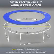 HOMCOM 12ft Trampoline Pad Φ366cm Surround Pad Thick Foam Pads Padding Replacement Spare- Blue - Blue - View 3