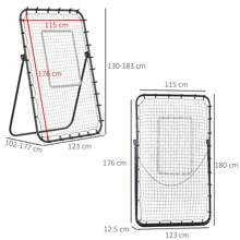 HOMCOM Foldable Football Rebounder Net, Large Football Goal Training Aid Soccer Kickback Target Zone Goal Play Adjustable Angles For  Kids & Adult Black - Black - View 4