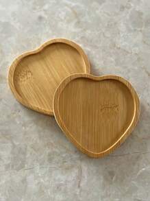 Heart-Shaped Cute And Novelty Bamboo Cup Mat, Coaster For Heat Insulation With Multiple Size Options, Suitable For Decorative Use On Coffee Table And Bar Counter