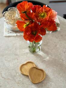 Heart-Shaped Cute And Novelty Bamboo Cup Mat, Coaster For Heat Insulation With Multiple Size Options, Suitable For Decorative Use On Coffee Table And Bar Counter