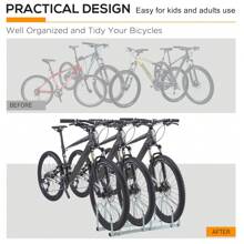 HOMCOM Bike Stand Parking Rack Floor Or Wall Mount Bicycle Cycle Storage Locking Stand - Silver - View 9
