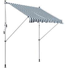 Outsunny Tenda da Sole 2x1.5m per Esterno a Rullo con Manovella, Telaio Telescopico e Angolazione Regolabile