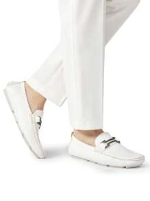 Men's Faux Leather Driving Penny Loafers Boat Shoes – Casual Comfort For Everyday Wear And Stylish Weekend - 白色 - 查看 10