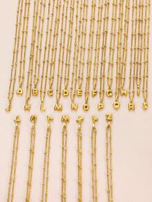 精致泡泡字母吊坠配饰优雅时尚 26 个英文字母首字母吊坠项链女士 - 金黃色 - 查看 2