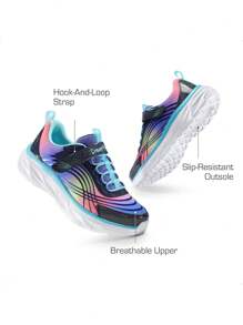 Girls Kids Running Shoes Athletic Tennis Shoes Back To School Shoes Comfortable Hook-And-Loop Thick Sole Sneakers For Little/Big Kids  For Every Occasion,School, Playtime,Any Light Outdoor Adventure. - 紫色 - 查看 3