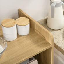 HOMCOM Mobiletto per Microonde in Truciolato con Ripiano Superiore, Cassetto Scorrevole e Armadietto con Anta, 58x40x118 cm, color Legno e Bianco - Multicolore - Visualizzare 6