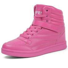 Women's Shoes Hidden Wedges 5.5cm Fashion Sneakers Ankle Boots Bootie Platform Heel High Top Casual Sports - 粉色 - 查看 1