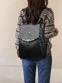 Simple Casual Backpack,Large Capacity Waterproof Travel Outing Backpack,School Bag,Portable,Laptop Compartment,Large Capacity,For Teen Girls Women College Students,College,Middle School,High School,Outdoors,Travel,Outings,Elementary School,Office
