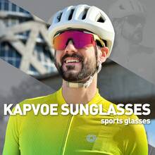 1 副 Kapvoe 半框时尚运动眼镜，适合户外、度假、驾驶、日常生活、防风骑行运动护目镜，适合徒步旅行、跑步、钓鱼和其他体育活动，男女皆宜 - 彩色 - 查看 2