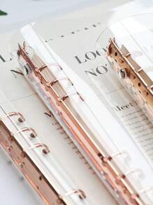 1本復古pvc A5活頁線圈筆記本,商務辦公記事本,適合學生和商務人士使用 - 銀色 - 查看 2