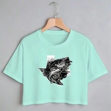 Women T-Shirts - 薄荷綠 - 查看 1