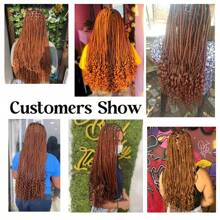 1 Pack 24 Inches Easy Braid Pre Stretched French Curly Braiding Hair Crochet Braids Natural Easy Braid Crochet Hair Hot Water Setting Professional Soft Yaki Straight Hair For Braiding - Ginger - View 9