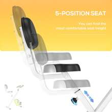 HOMCOM Exercise Bike Fitness Bicycle Indoor Trainer Foldable 8-Level Magnetic Resistance Adjustable W/LCD Monitor Pulse Sensor - Yellow - View 4