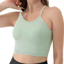 Moclever 3 Pack Comfortable Women Crop Basic Tank Top Ribbed Knit Sleeveless Round Neck Women Tops 9 Color Machine Wash Summer Crop Top For Girls S To XL For Wedding Shopping Dates Club Party Sleeping - Tím + Xanh + Xanh - Xem 9