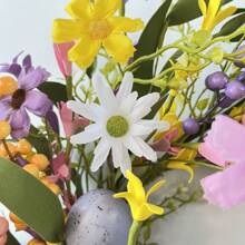 1 stuk 50 cm Pasen Simulatie Ei & Madeliefje Bloem Lauwerkrans ( ) , Schuim Paasei , Bes Bloem , Wilgenblad Handgemaakt Lauwerkrans , Pasen Hangende decoratie