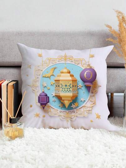 غطاء وسادة ذو موضوع واحد (بدون حشو) غطاء وسادة زخرفي مطبوع من الجهة الواحدة ناعم ومريح ، مناسب لغرفة النوم وغرفة المعيشة