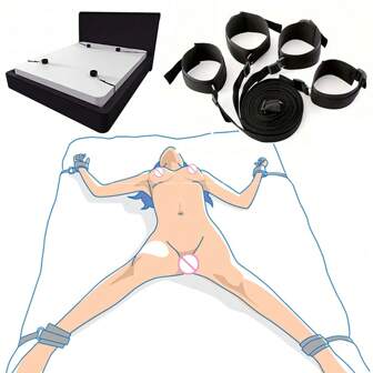 BDSM Bondage Belt, Handcuffs Bondage Set Under Bed, Valentine, Sex Toy, Sex Tools, Tool Sexy, Bondage Restraints Straps System Adults Wrists & Ankle Cuffs Sex Toys For Woman Couples , SM Product