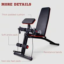 HOMCOM Foldable Adjustable Weight Bench  Strenth Traning Sit Up Ab Bench Incline/Decline Home Gym Exercise For Full Body Workout - Black - View 3