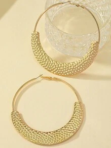 錘紋金屬大耳環珠寶禮品 - 耳環 - 查看 3