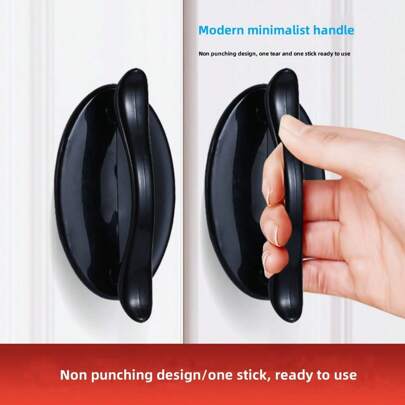 2pcs/4pcs Modern Minimalist Glass Door Handle Pulls, Adhesive Mounting No Drilling Required For Sliding Doors, Windows, Refrigerators, Cabinets
