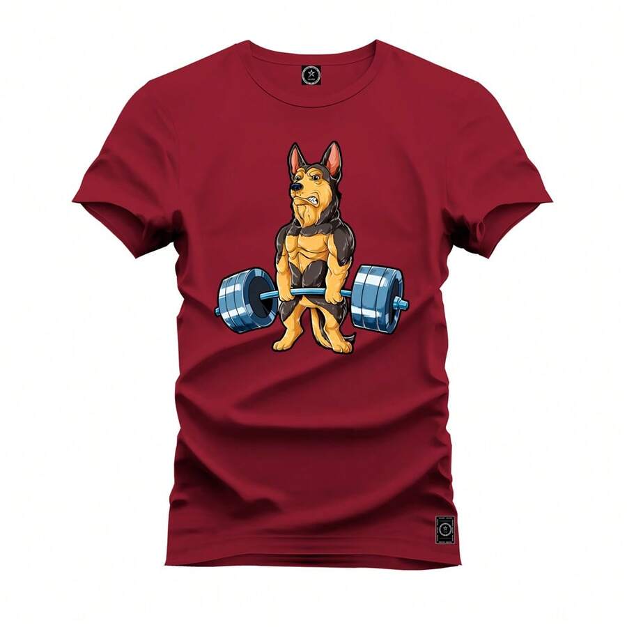 Premium Printed Cotton T-Shirt 30.1 Dog Maromba - 紅色 - 查看 1